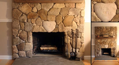 Cape Cod Custom Stone Fireplace